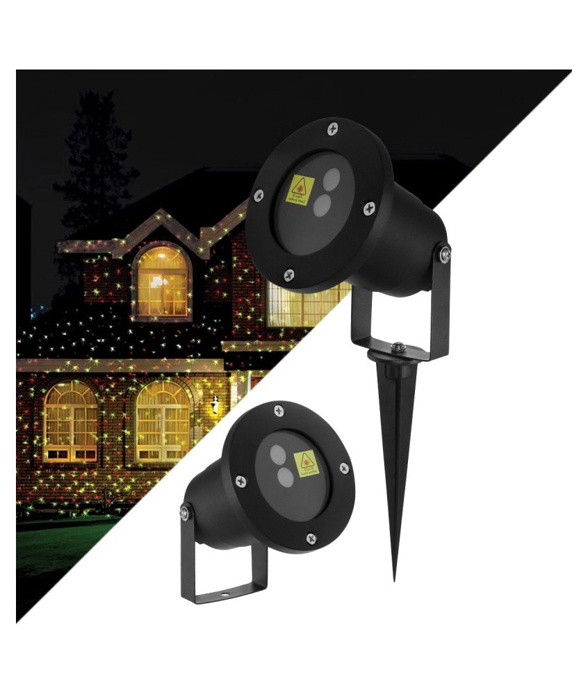 GloboStar® 75598 Προβολάκι Κήπου Καρφωτό - Δαπέδου Laser 30W 60° AC 230V Αδιάβροχο IP67 με Ασύρματο Χειριστήριο RF 2.4Ghz Πράσινο - Κόκκινο